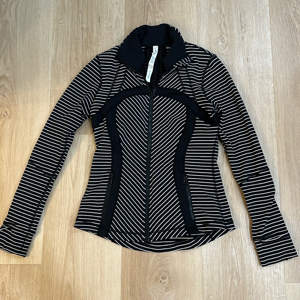 Lululemon athletic define jacket - size 8 in black and white stripe